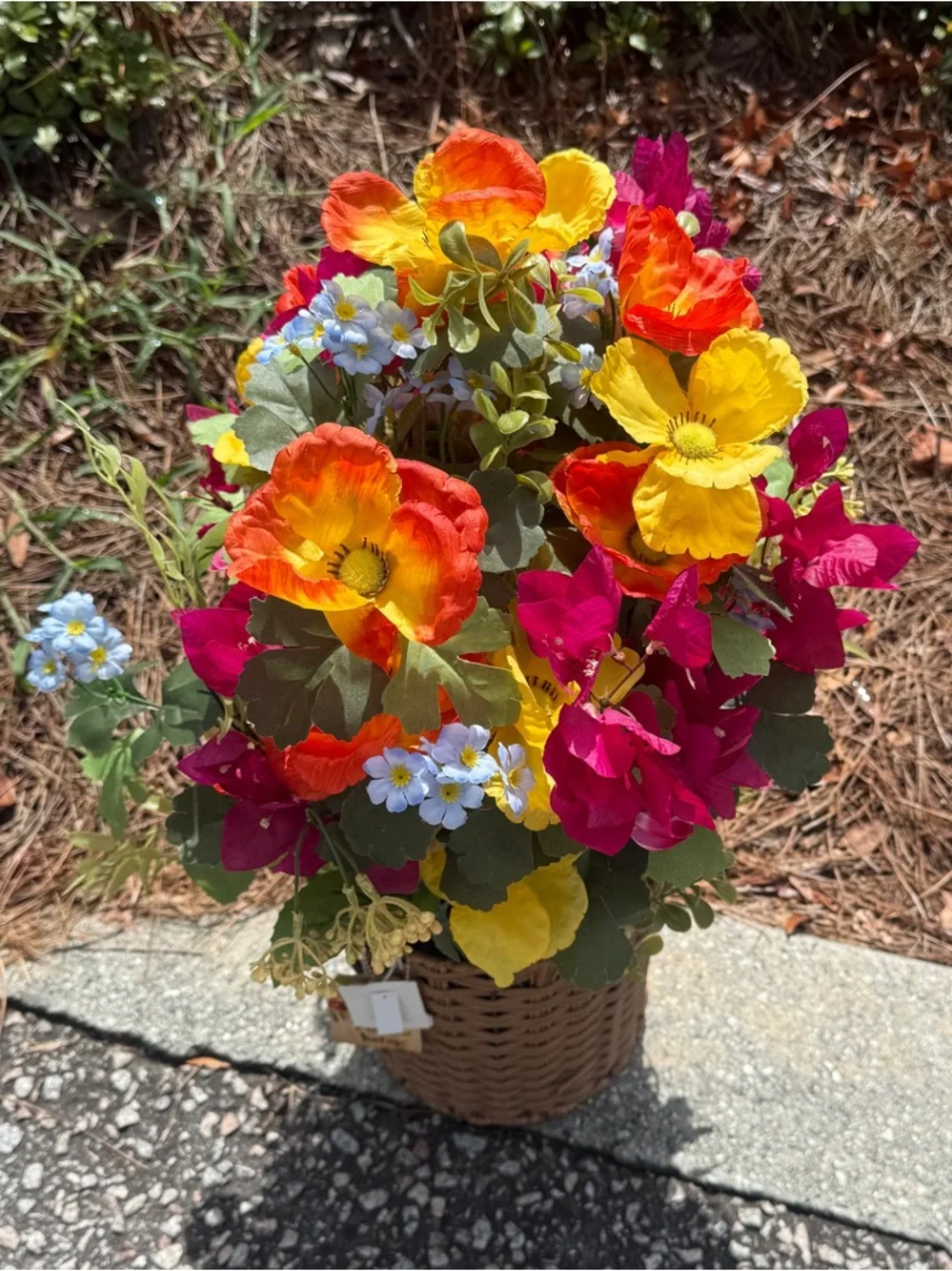 Artificial Floral Arrangement Basket - NWT